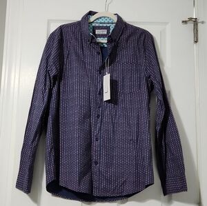 Stylish Navy Patterned Men's Shirt